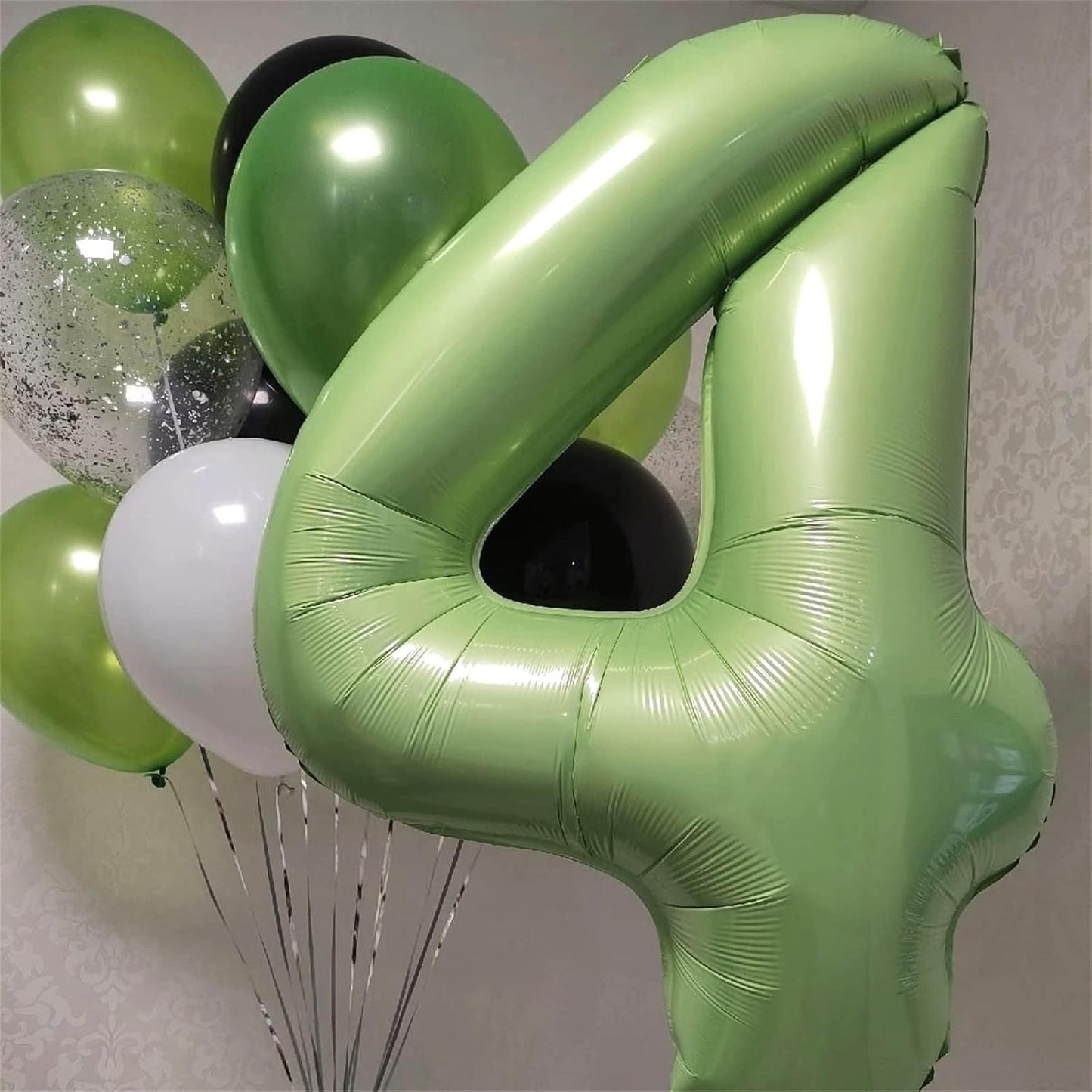 Sage Green Giant Helium Foil Balloons - 40 Inch Number 0-9 for Birthdays & Celebrations