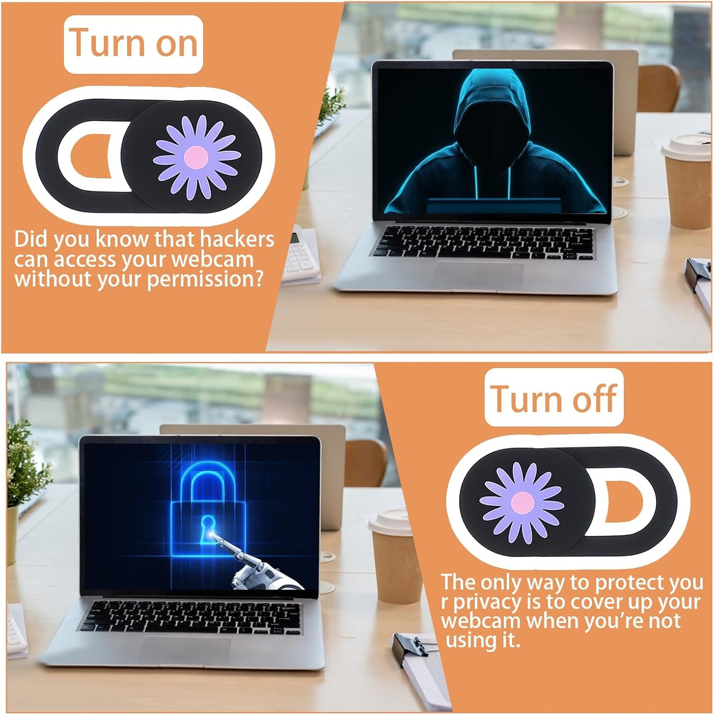 Xelsluthe 6 Pack Laptop Camera Cover Slide, Computer Camera Cover Slide, Webcam Privacy Protector for Laptop, Computer