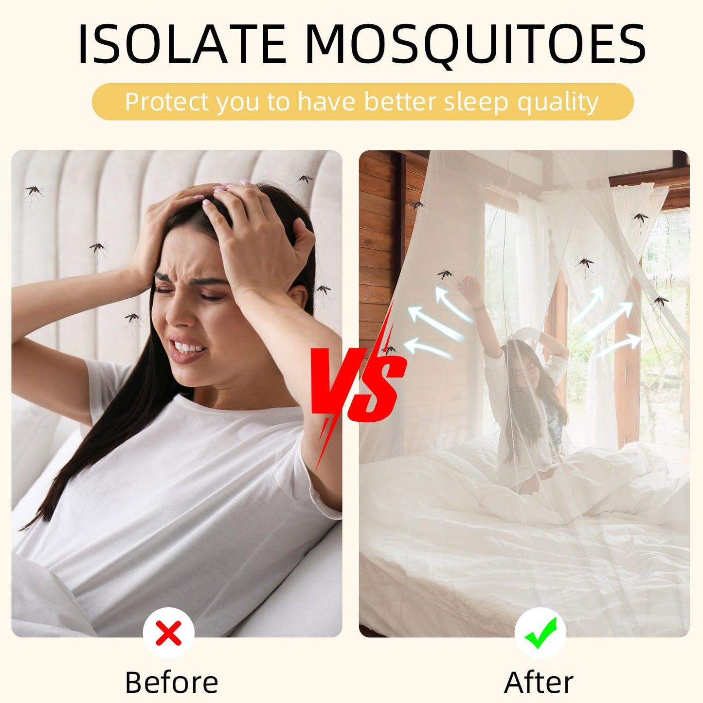 Mindsoft 4 Corners Mosquito Net for Mosquiteros para Camas Bed Canopies Netting Bed Drapes Rectangular Mosquito Mesh for Camping Home Outdoor Travel(White,L75 X W60 X H67 Inch,1 Opening)