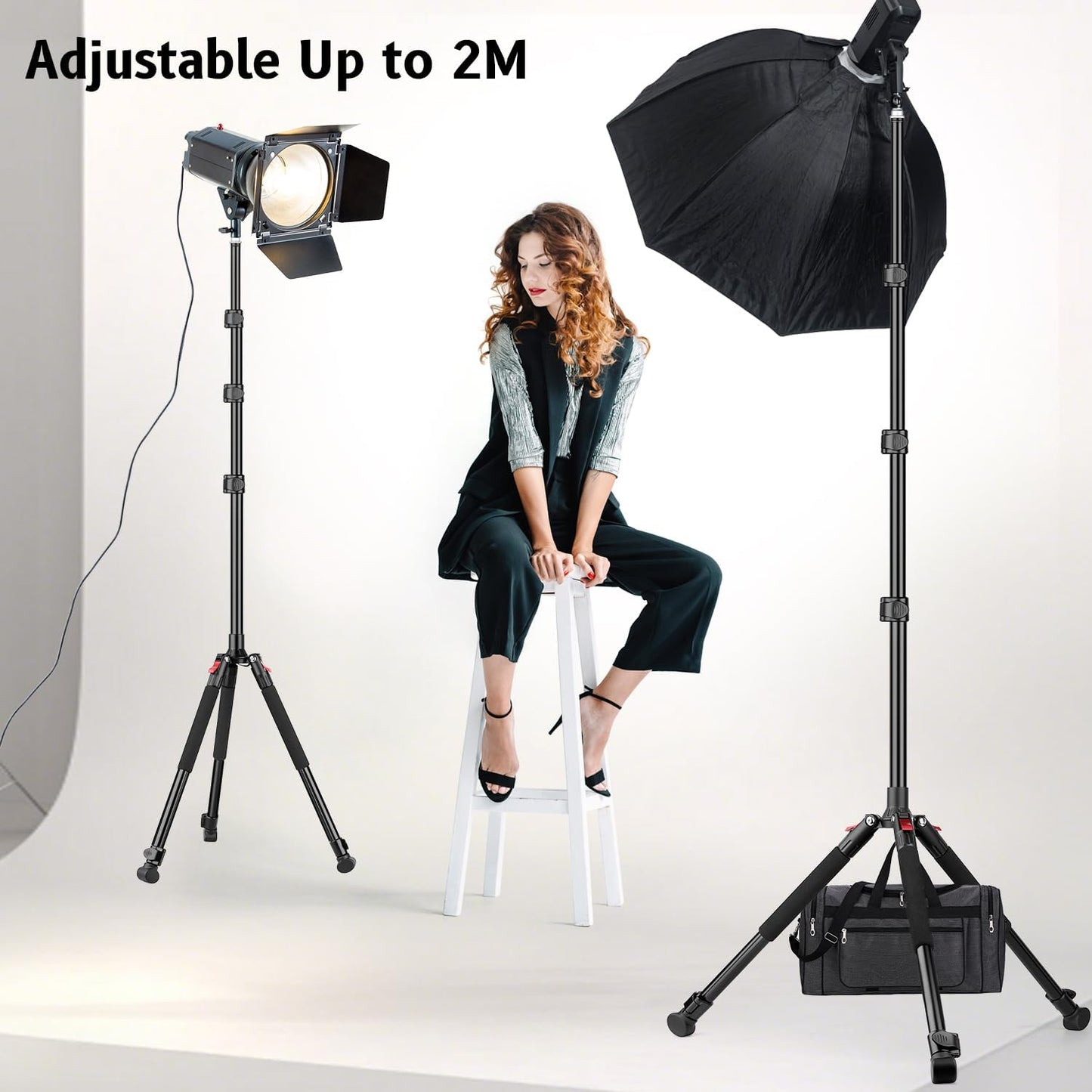 Victiv 6.56ft/200cm 360 4.4lb/2kg Light Stand for Photography, Adjustable Aluminum Tripod with Ball Head, Compact Light
