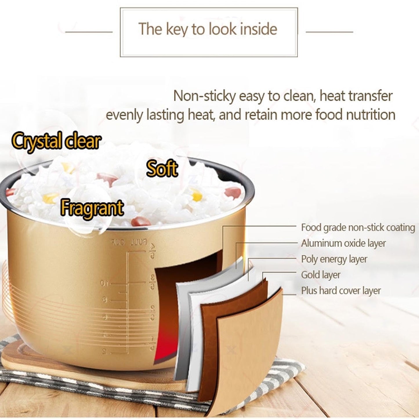 DAZITN Commercial Rice Cooker & Warmer 8.17Qt/40 Cups (Cooked Rice) |Large Rice Cooker | 40 mins Fast Cook Rice Cooker for Restaurant | Auto Keep Warm |Easy Clean