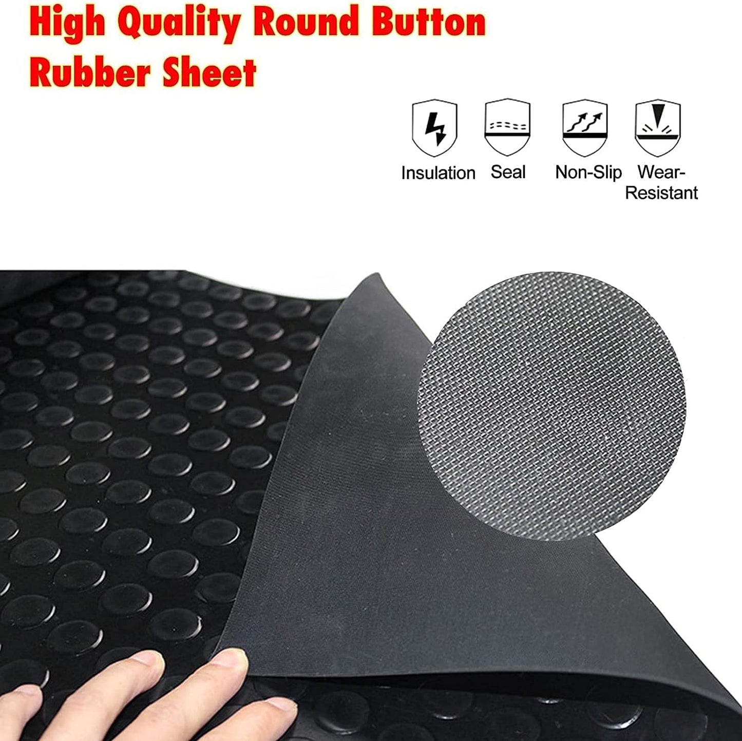 ZERITO Heavy Duty Coin-Grip Rubber Flooring Roll, 4' x 8', 1/8" Thick, Black, Waterproof, Anti Slip, Safety Floor Protector Mat for Garage, Workshop, Bench, Cellar, Trailer, Mews, Cowshed