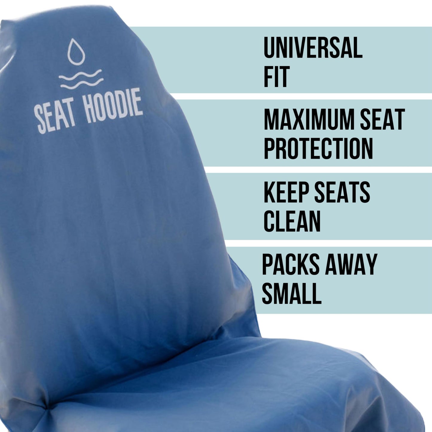 Seat Hoodie Car Seat Towel | Premium Microfiber Towel Seat Covers for Cars | Universal Fit & Machine Washable | Portable Car Seat Towel Cover After Gym, Yoga, Beach Black