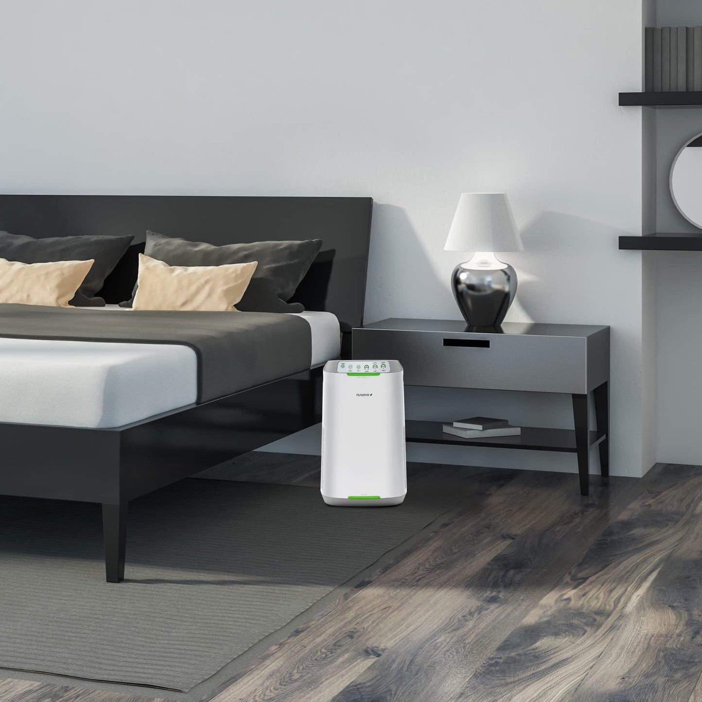 Nuwave Air Purifiers for Home Large Room, Washable and Reusable Bio Guard Filter, Air Purifier for Smoke, Dust, Pollen, Removes up to 100% Particles 3x Smaller Than HEPA, Sleep Mode, 47351V01