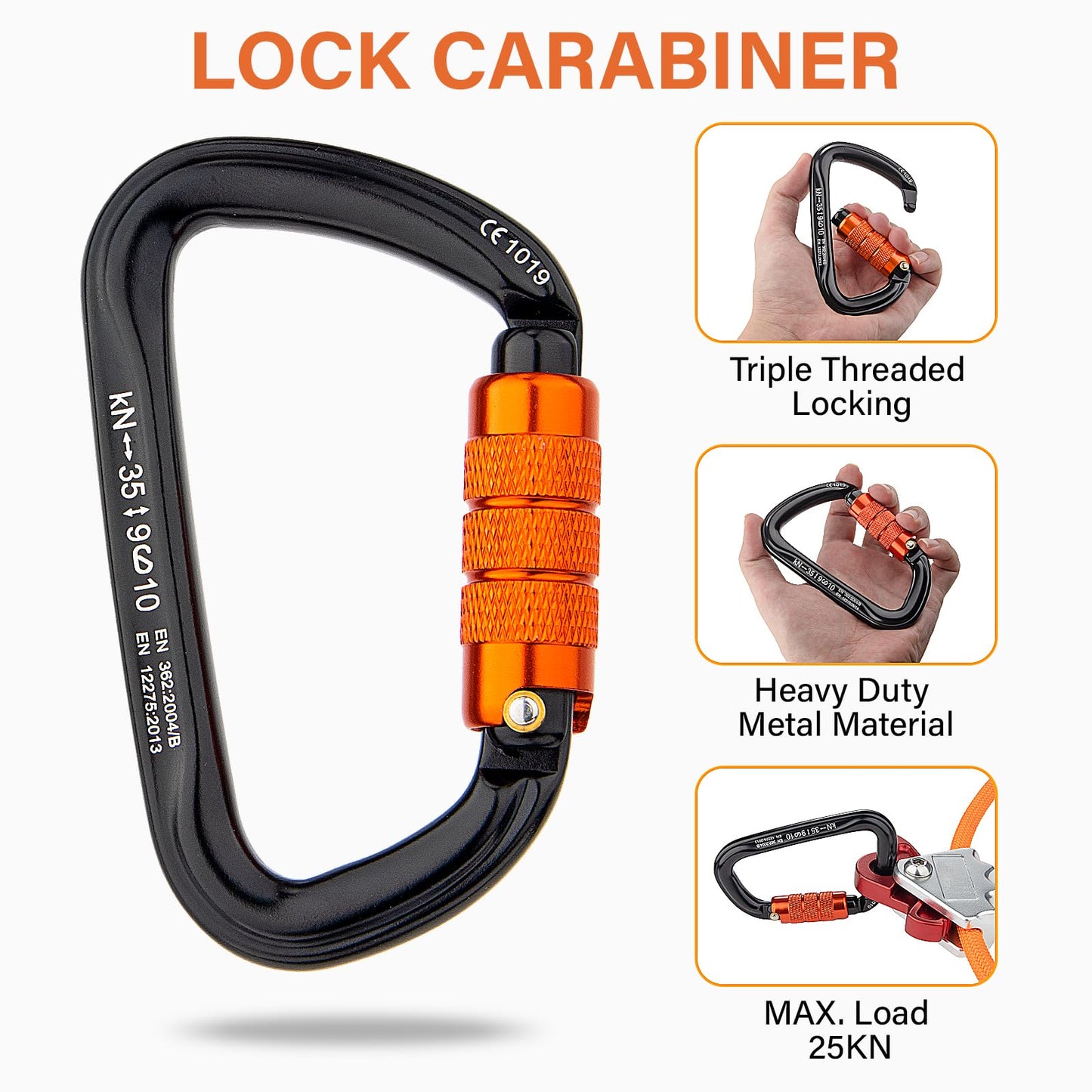 Steel Wire Core Flipline - 8ft Fall Protection Arborist Climbing Tree Arborist 1/2" Galvanized Steel Cable Lanyard Kit with Swivel Snap Hook Triple Lock Carabiner Rope Grab Adjuster