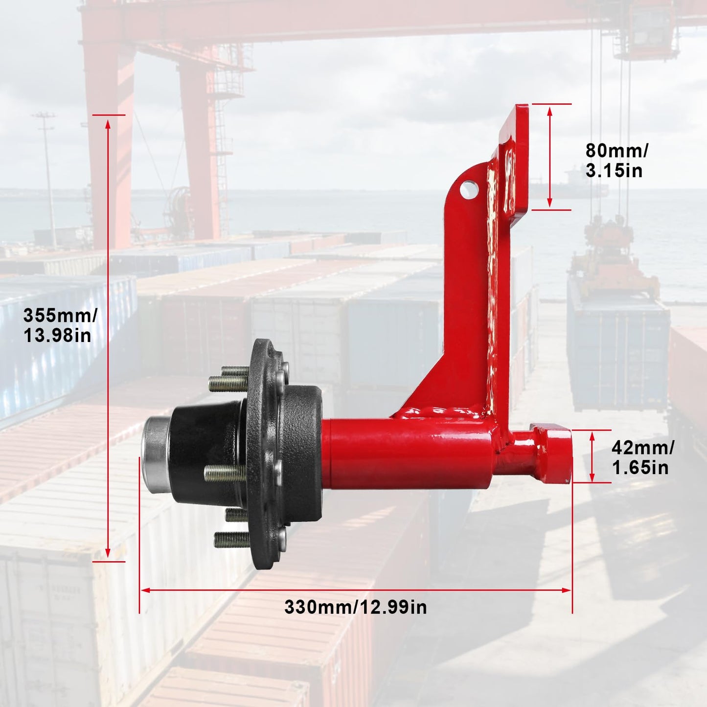 2 Pack Shipping Container Wheels kit with 6 Lug Bolt-On Spindle, Shipping Container Accessory with 8800 lbs Capacity,Heavy-Duty Shipping Container Axles with Ratchet Tie Down-Moves 20ft - 40ft