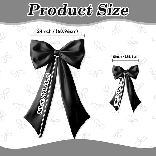 Black Bow Decor | 2-Pack Large & Small Coquette Wall Backdrop for Valentine's Day & Weddings