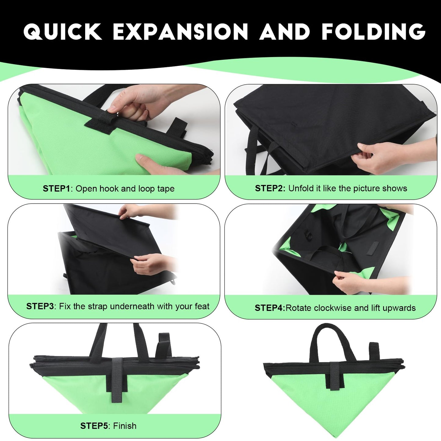 Arrowbash Throw Line Cube Bag - Easy Folding Arborist Throw Line Storage Portable Climbing Rope Organizer Box for Tree Work Outdoor Rope Accessories, Black