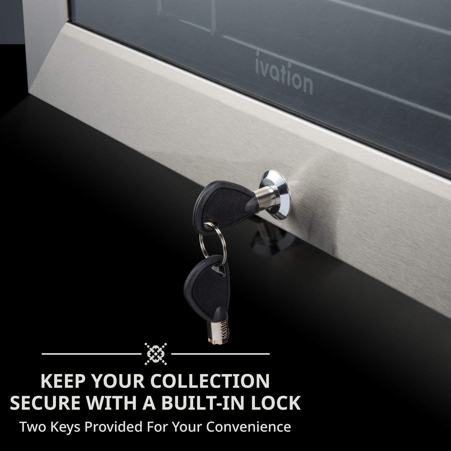 Ivation 18 Bottle Compressor Wine Cooler Refrigerator w/Lock | Large Freestanding Wine Cellar For Red, White, Champagne or Sparkling Wine | 41f-64f Digital Temperature Control Fridge Stainless Steel