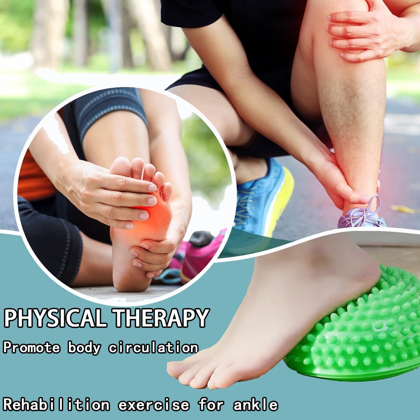 XCZGSW 2PCS Hedgehog Balance Pods, Pimples Pilates Ball, Half Spiky Fitness Domes for Kids Adults Sports, Foot Massage, Stability Training, Muscle Balancing Therapy, Motor Skills Yoga Gymnastics Exercise