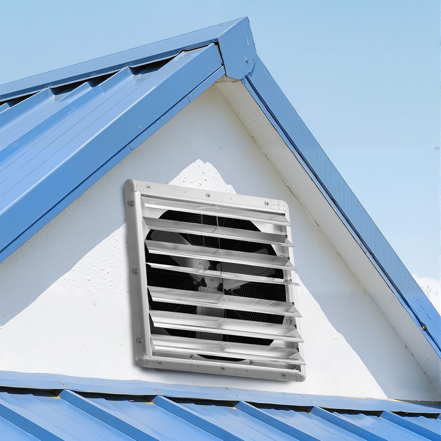 VEVOR 30'' Exhaust Fan, Wall Mounted Attic Fan with Variable Speed, 6900 CFM, Automatic Shutter, Ventilation and Cooling, Silver, Fan Only