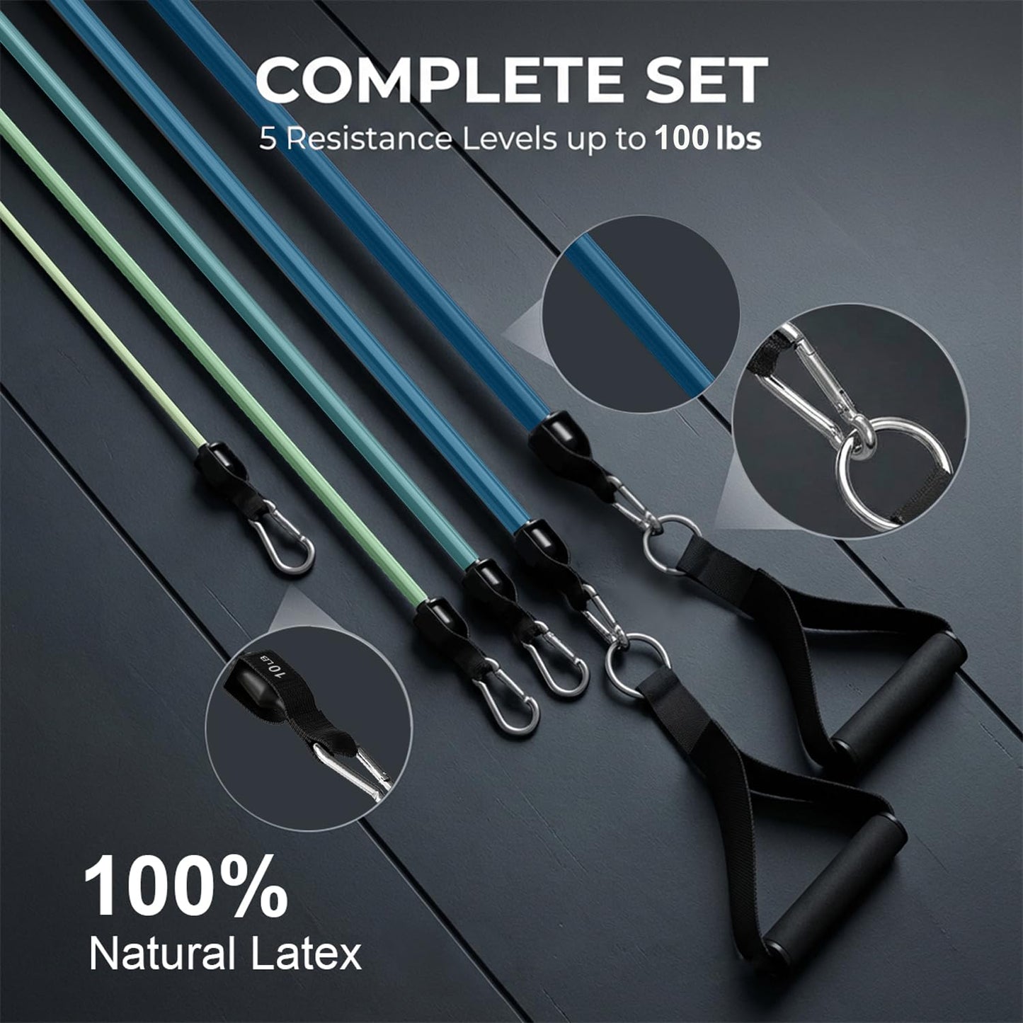 VEICK Resistance Bands with Handles for Men Women, Exercise Bands, Workout Bands for Working Out, Exercising Bands for Fitness Weights Work Out at Home