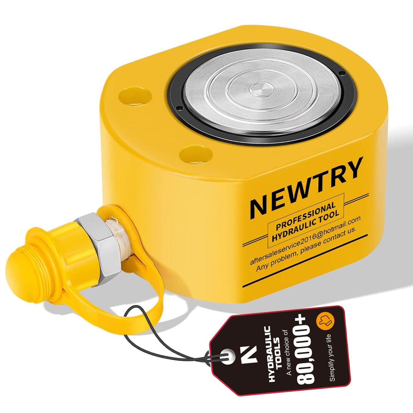 NEWTRY 30 ton Hydraulic Ram Jack + CP-700 Hydraulic Hand Pump Low Profile Porta Power Kit Single Section Mini Jack 0.55’’ Stroke Industrial Hydraulic Cylinder
