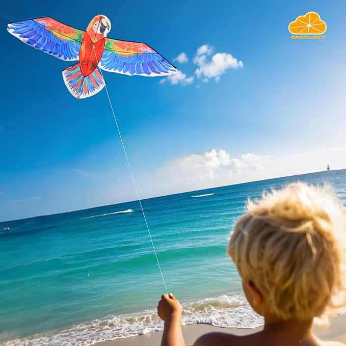 ORGCLDKT- 3D Lifelike Style Bird/Eagle Kite, Super Easy to Fly with, Ideal for Kids, Adults, Girls, Boys. Kites for The Beach, Grassland, Hiking