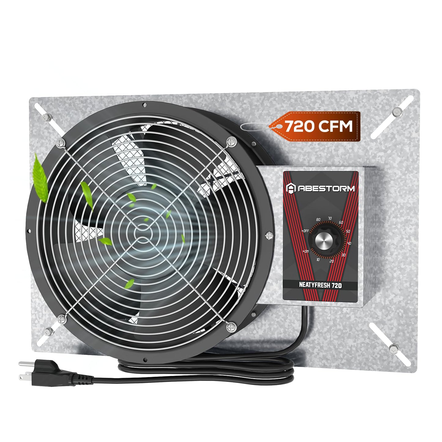 Abestorm 720CFM High Air Flow Crawlspace Ventilation Fan, IP55 Rated 10" Vent Fan with Humidistat Freeze Protection Thermostat for Crawl Space, Basement, Garage, Attic with Isolation Mesh