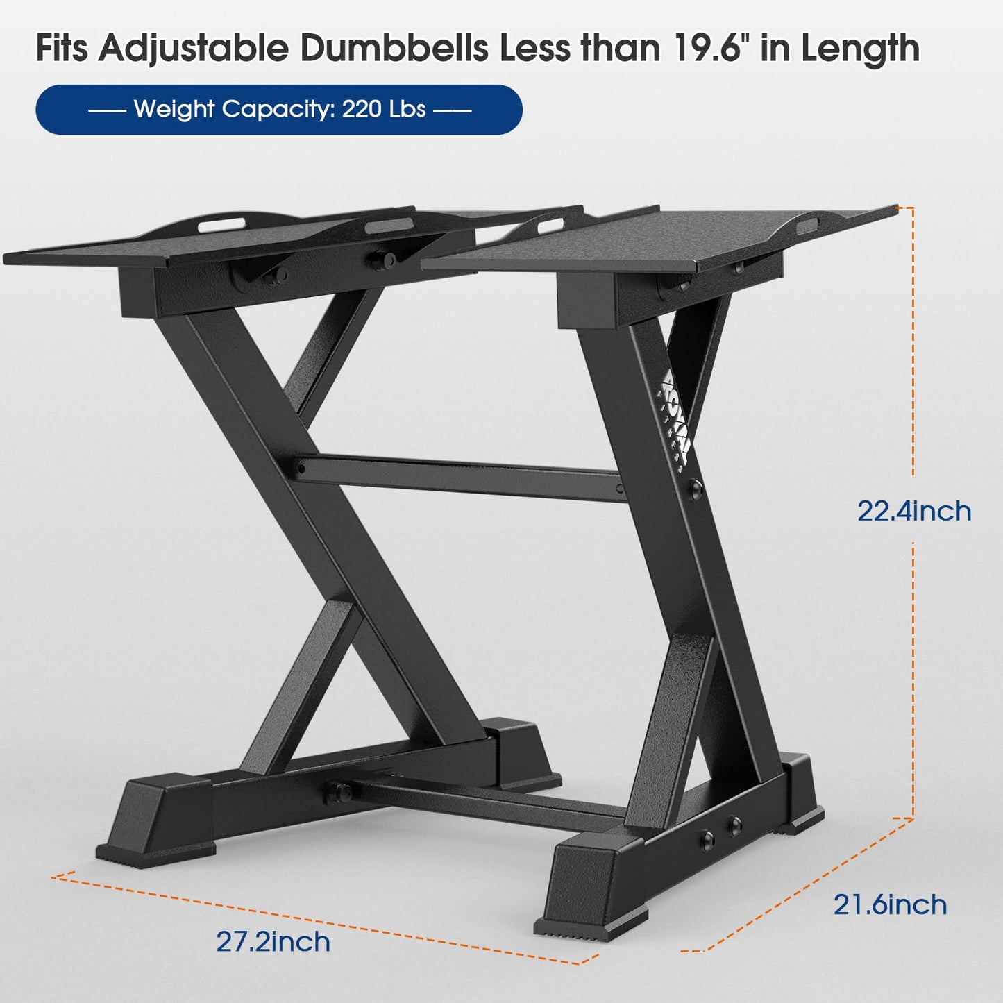 Royal Fitness Adjustable Dumbbell Rack Weight Rack Heavy Duty, Home Gym Dumbbell Storage Stand Holder, Black