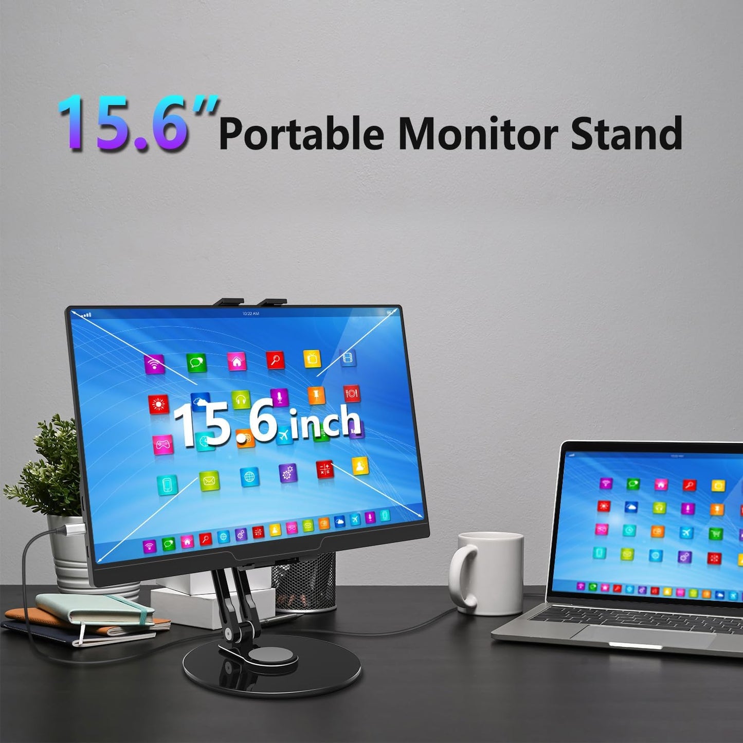 Bimo 15.6'',16'',360Rotate 4.7''-16'' Tablet Stand Holder for ipad,Portable Monitor Stand Holder for Base
