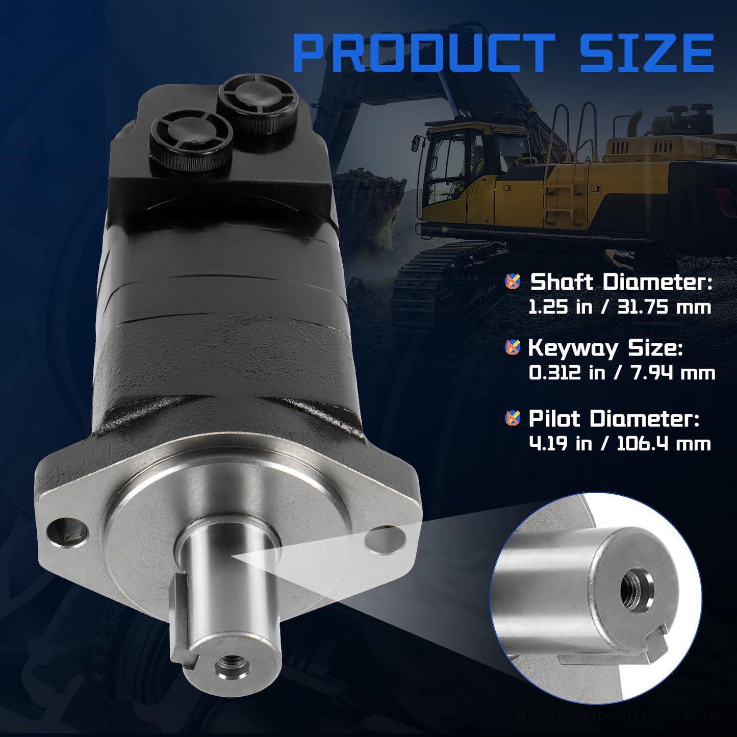 SINOCMP 104-1025-006 1041025006 104-1025 for Eaton Char-Lynn 2000 Series Hydraulic Motor, SAE A 2-Bolt Mount, 1.25 Inch Keyed Shaft, Geroler Design, Replacement for Agricultural & Industrial Equipment