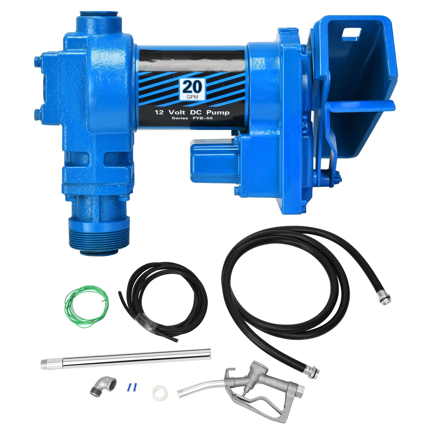 DWVO 20GPM 12V Fuel Transfer Pump DC Gasoline with Nozzle Kit for Gas Diesel Kerosene