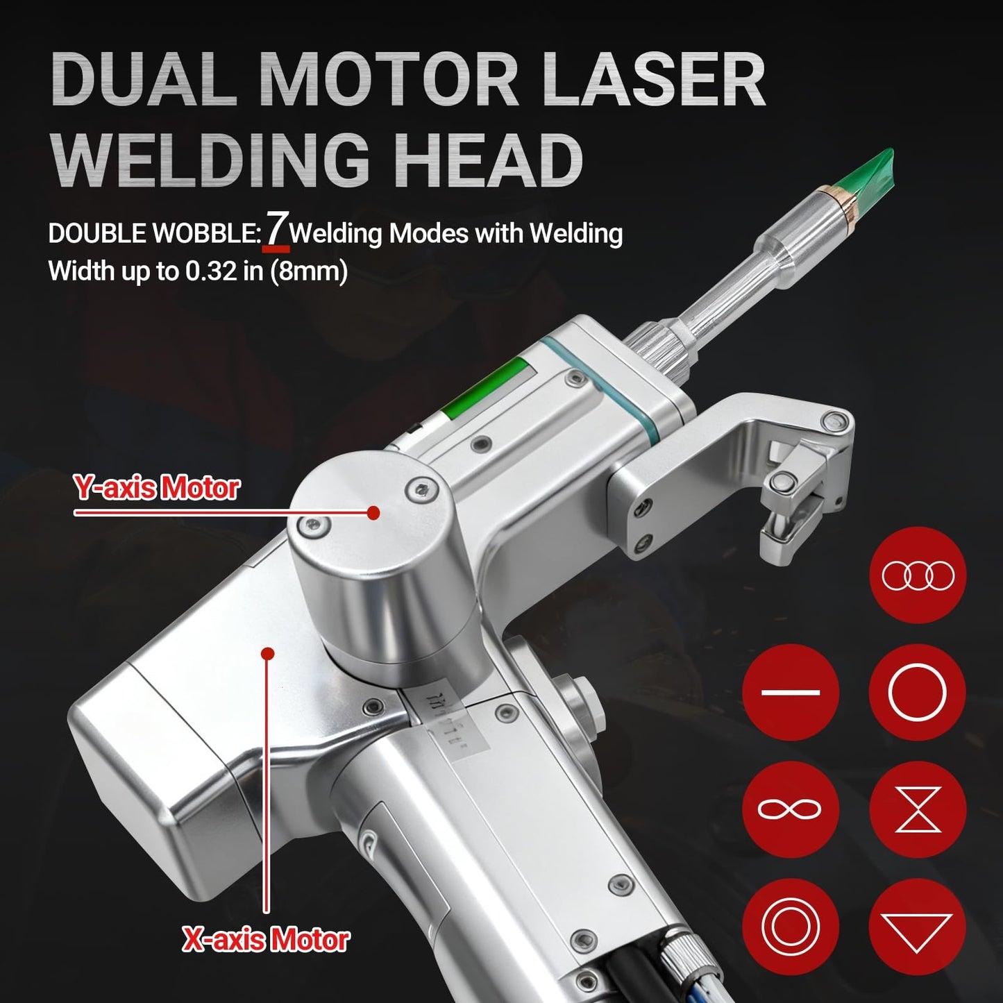 US Stock 2000W Laser Welding Machine 4 IN1 Double Wobble Laser Welder & Double Wire Feeder Handheld Laser Cleaner, Cutter, Weld Seam Cleaning for Aluminum, Stainless Steel, Carbon Steel, etc.