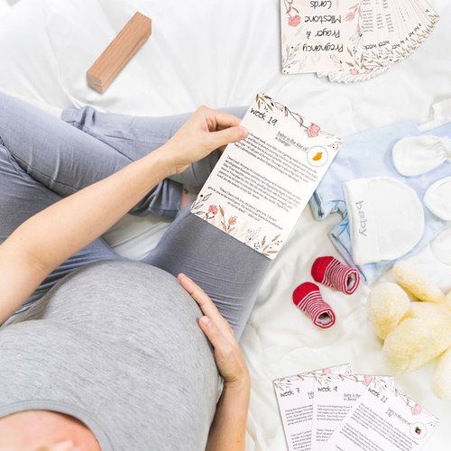 EIHFHIE 20 Pcs Pregnancy Prayer Cards, Pregnancy Must Haves for First Time Mom Gifts, 42 Weekly Prayer & Pregnancy Milestone Cards for Expecting Mother, Best Gifts for Expectant Moms