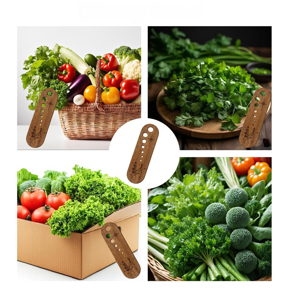 HGLuKGO Herb Stripper, Wooden Vegetable Leaf Separator, Kitchen Herbs Leaf Stripping Tool, Exquisite Herb Stripper Bowl Gifts for the Kitchen Suitable for Home Use & Chefs