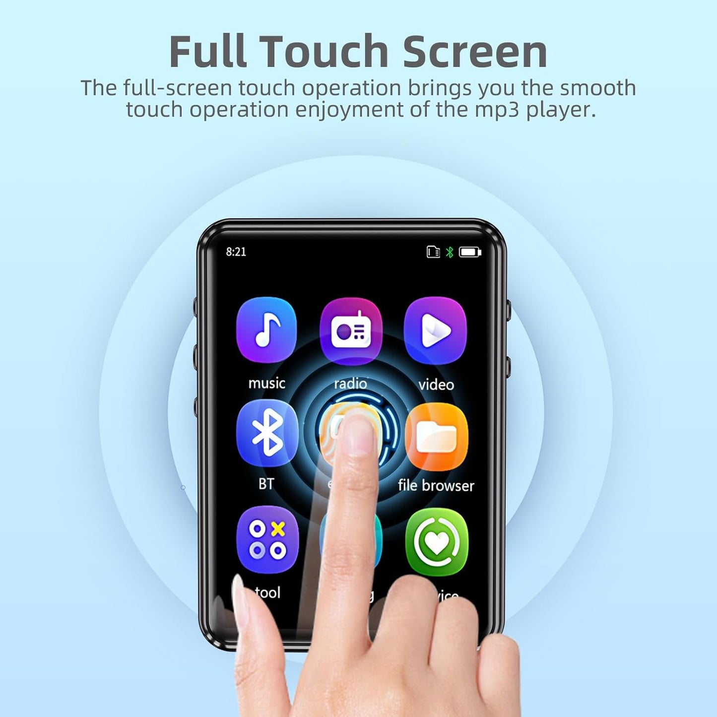 Tengsen MP3 5.3 MP3 Slot,64GB Player with Bluetooth Portable Music Player with Speaker,FM Radio,E-Book,Shuffle/Repeat