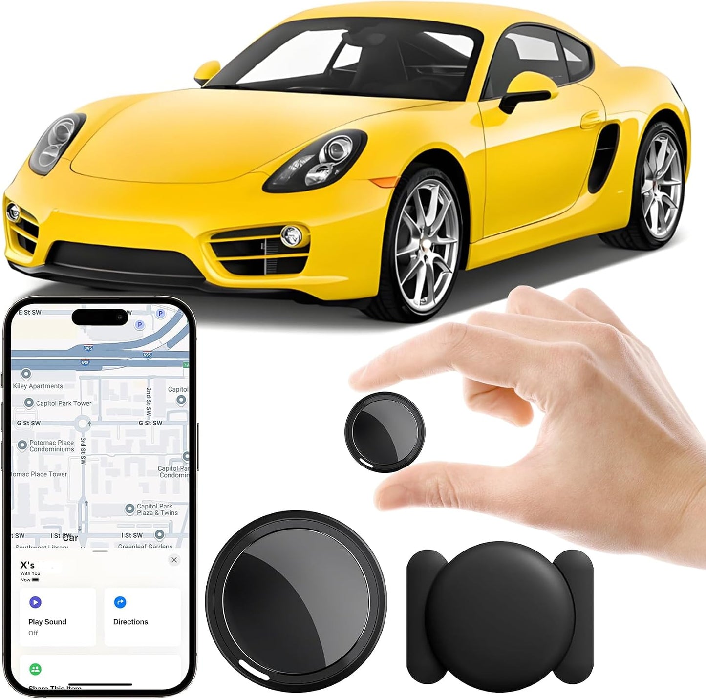 CHMQFCUP Mini GPS Tracker for Vehicles, Car Tracker Device Hidden for Vehicles, Car GPS Tracking Device