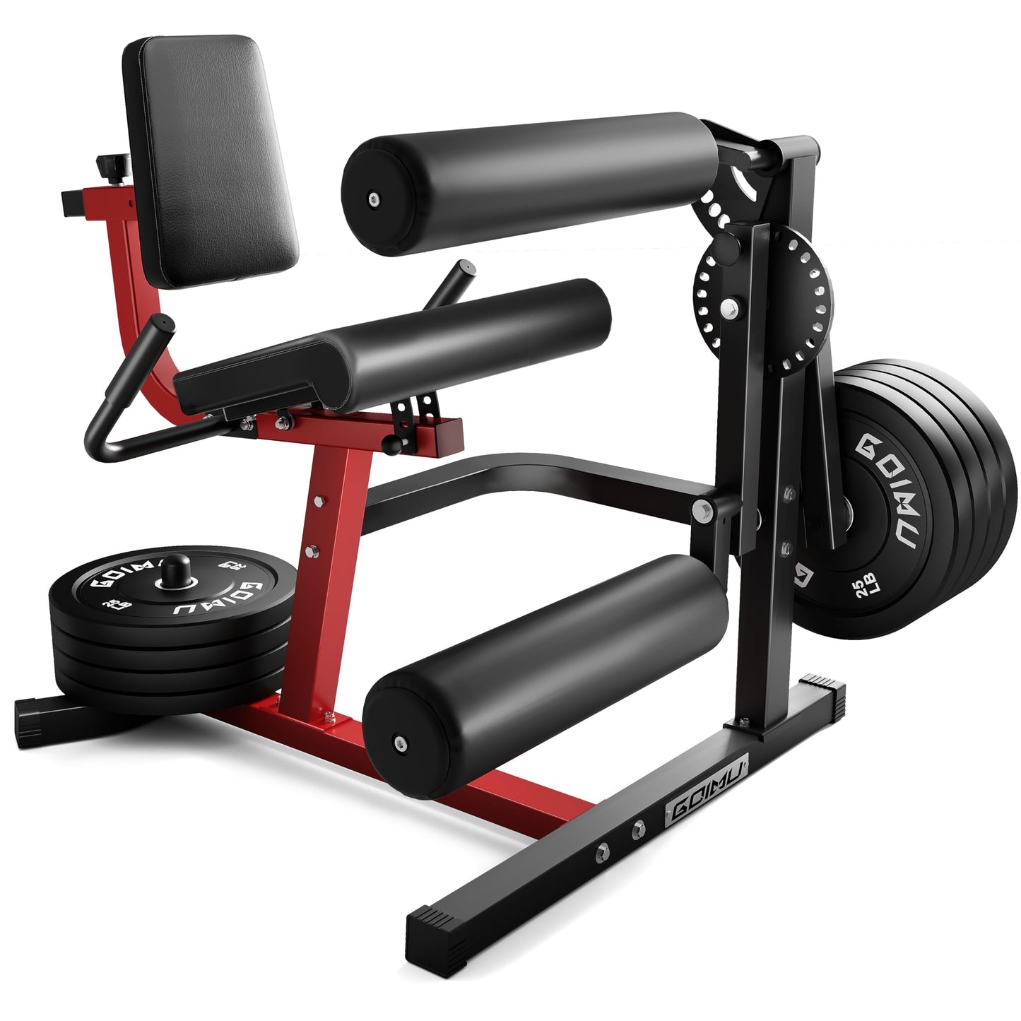 Leg Extension and Curl Machine, GOIMU 4 in 1 Lower Body Workout Machine, Adjustable Leg Curl Machine with Plate Loaded, Leg Extension Machine with Exercise Bench, Home Gym Weight Machine