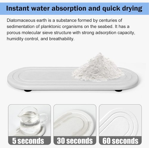 Diatomite Stone Sink Tray Set - Fast Drying Water Absorbing Coasters for Kitchen & Bathroom | 2PCS