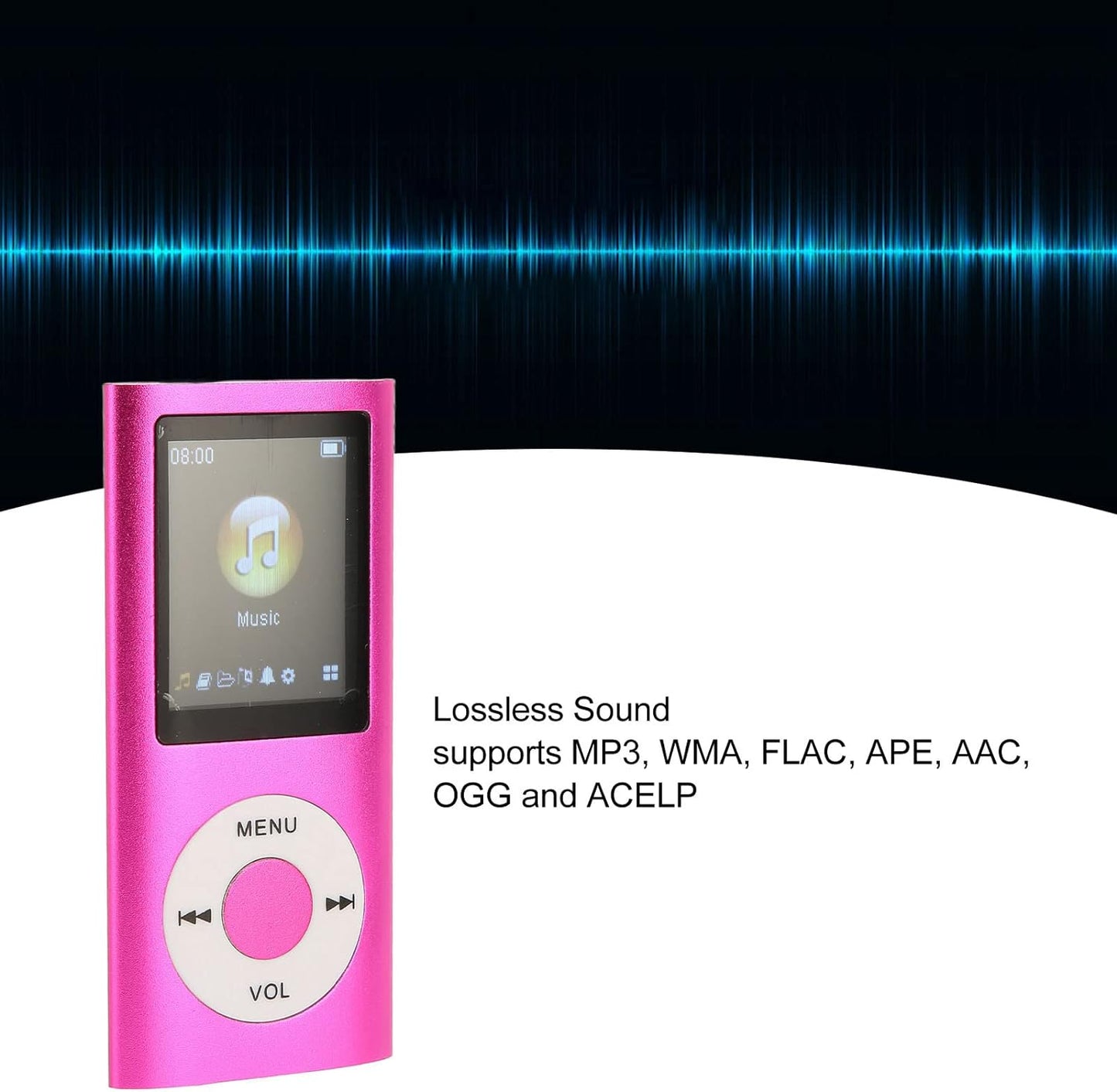 LICAEVEY 1.8" MP3 64GB, Ultra Thin Bluetooth Player with LCD Screen, Expandable Memory to Portable Music Player