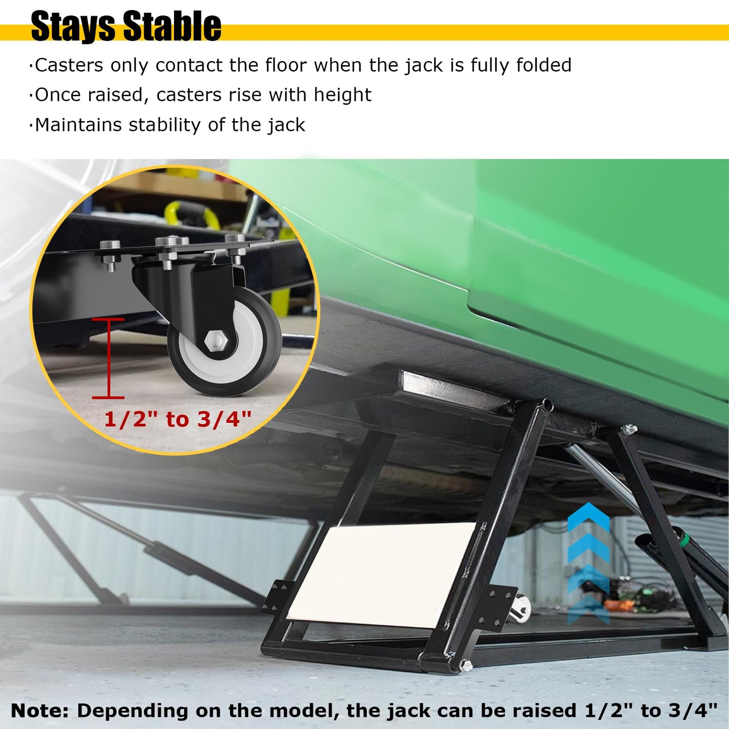 Transferable Caster Kit Compatible with Quickjack 7000TL/TLX, 6000ELX/EXT, 360° Swivel, Easy Mobility