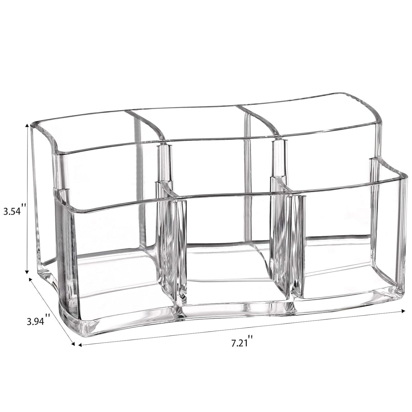 Tbestmax Acrylic Makeup Brush Holder - 6 Slot Organizer for Clear Eyebrow Pens & Cosmetics Storage