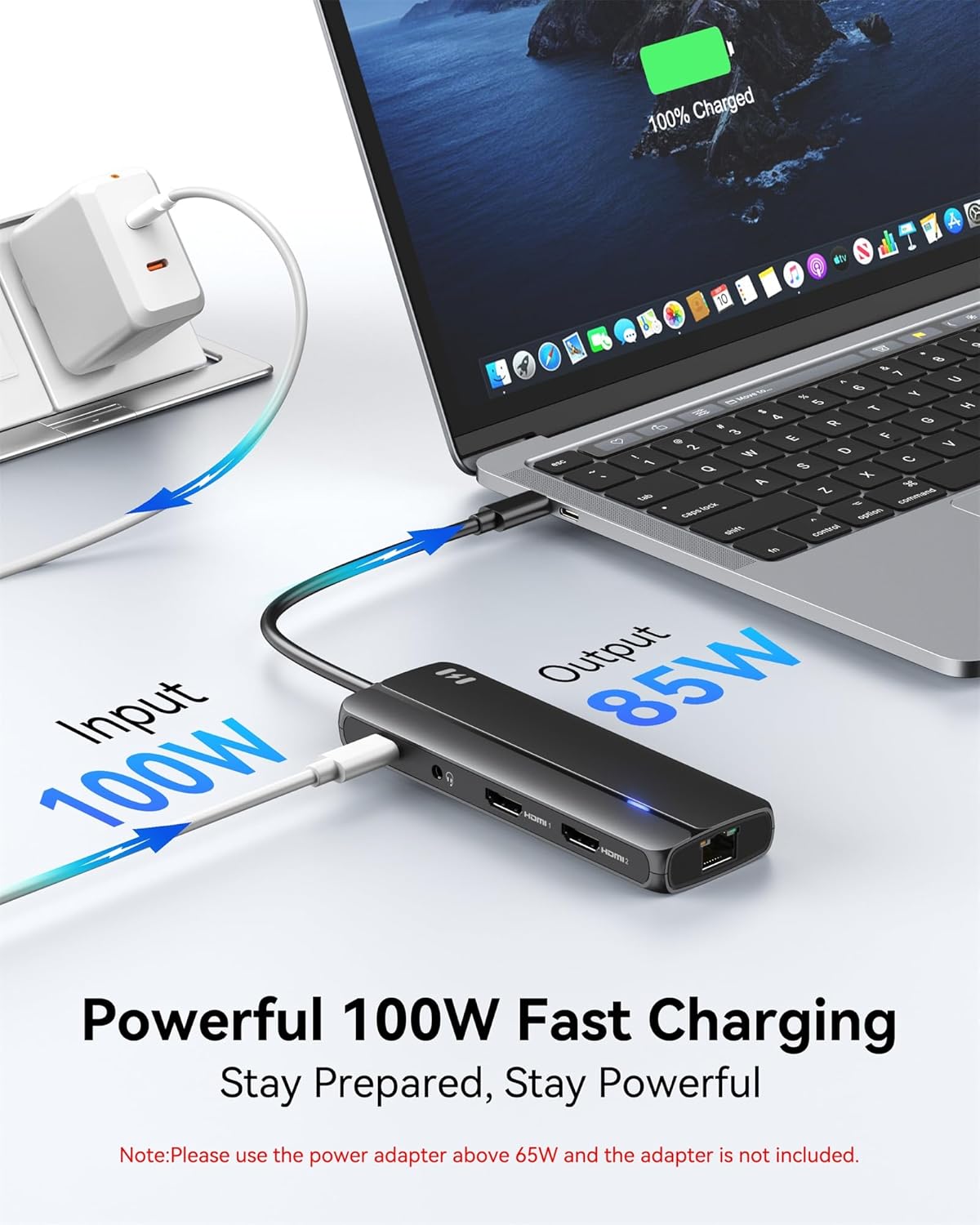 Selore&S-Global 10-in-1 2 2 M1/M2 Selore Docking Station for MacBook Pro/Air, Dual HDMI Adapter for Mac, USB C Hub