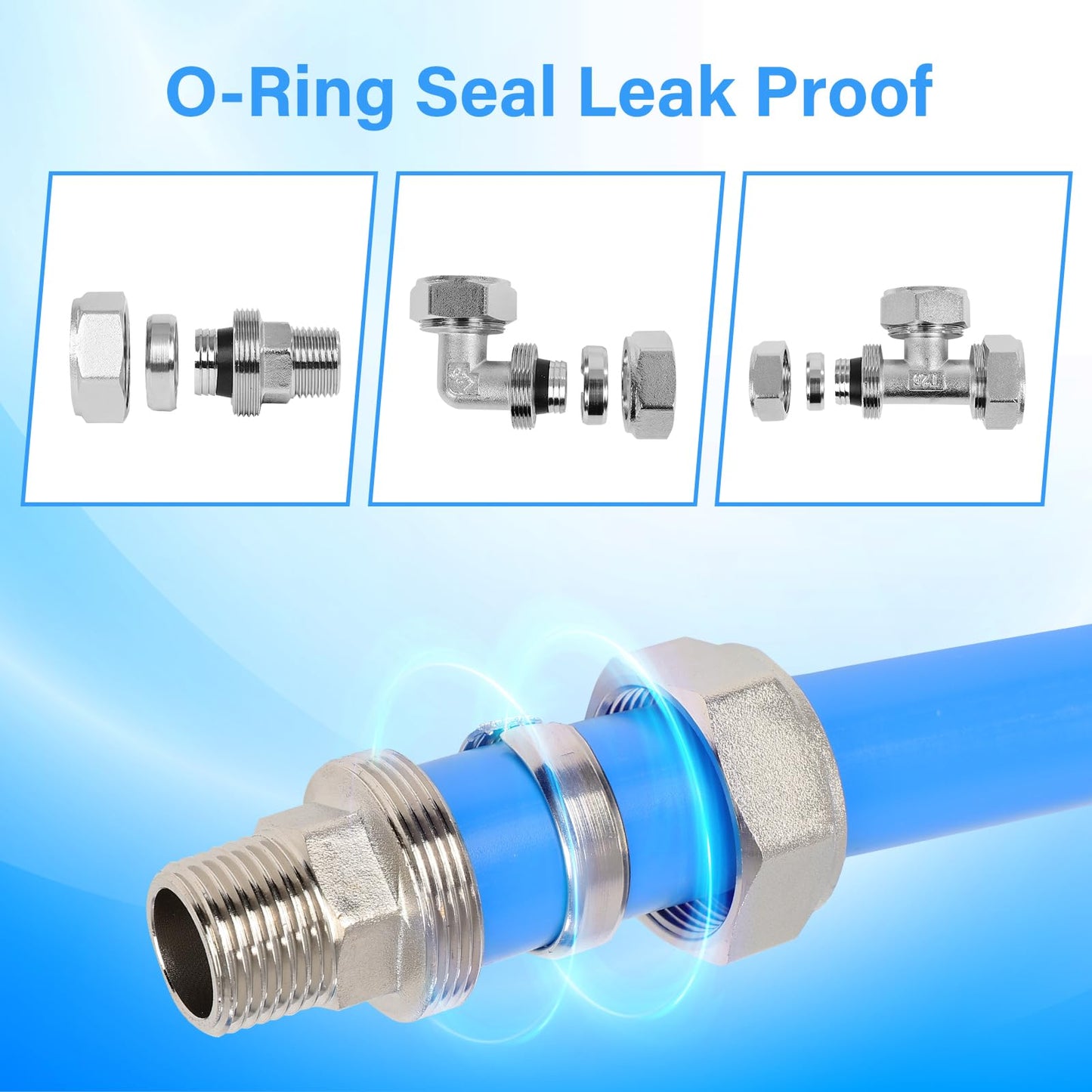 3/4” 200 FT Compressed Air Line Kit, Air Hose Kit, HDPE-Aluminum-HDPE Piping, Compressed Air Line Kit, Airtight, Leak-Proof, for Air Compressor Fittings, Suitable for Garages, Workshops, Factories