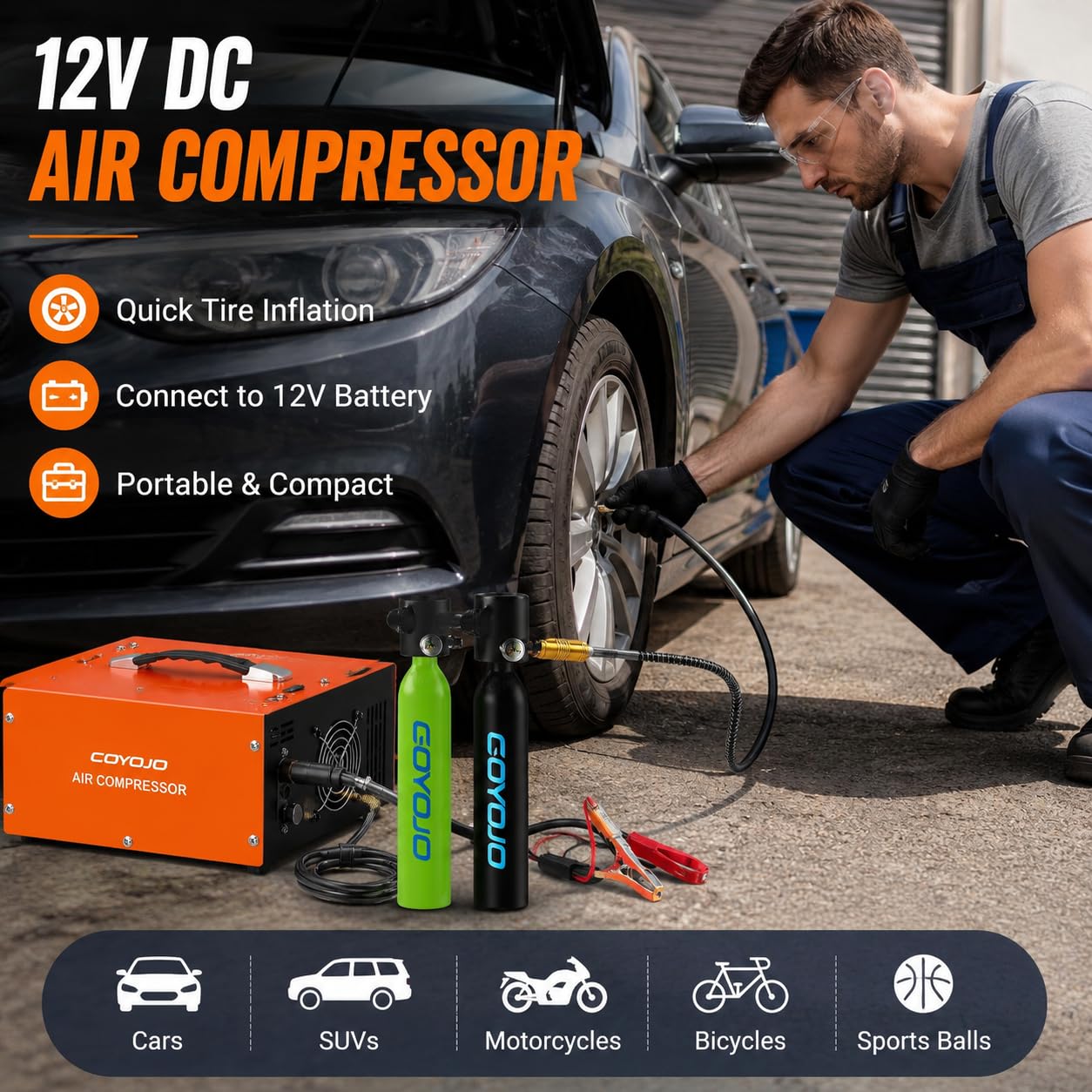 GOYOJO 0.5L Mini Scuba Tank and PCP Air Compressor