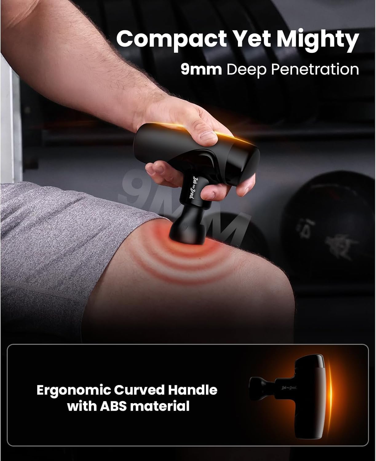 BOB AND BRAD M7 Plus Mini Massage Gun with Heat, FSA Eligible & HSA Approved Deep Tissue Percussion Massager for Back & Neck Stiffness - Portable, Quiet, Ultra-Lightweight