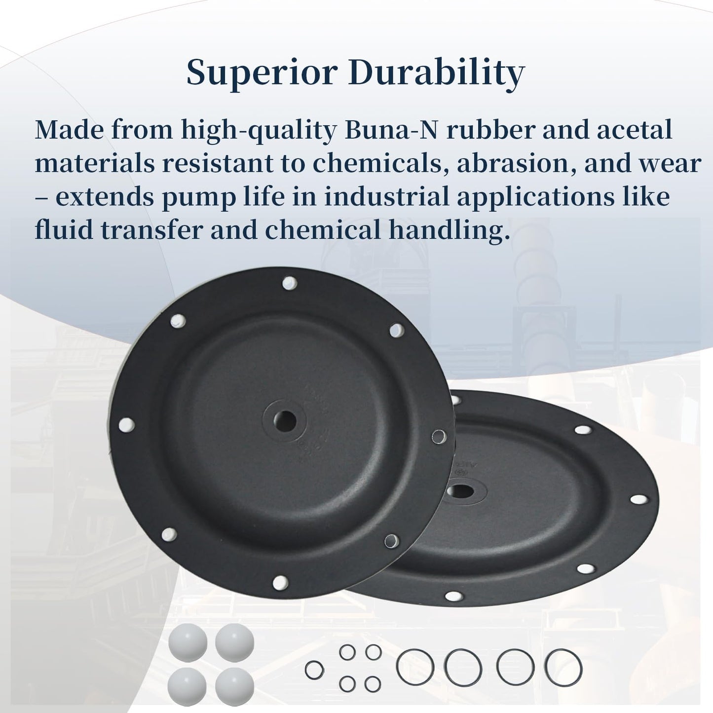 637119-62-C 1" Diaphragm Pump Repair Kit - Compatible with ARO 666100-162-C 666100-362-C Series Air Operated Pumps