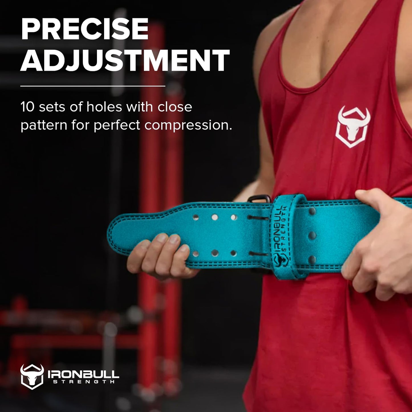 PowerLifting Belt - 10mm Double Prong - 4-inch Wide - Heavy Duty for Extreme Weight Lifting Belt (Blue, Large)