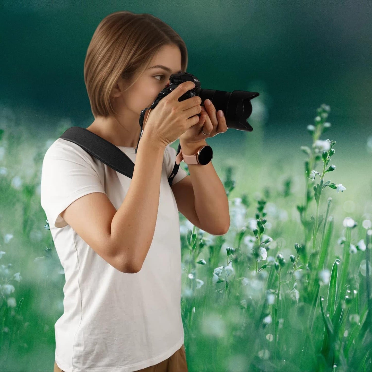 1.8-Inch Stylish PU Leather Camera Strap for Canon, Nikon & Sony