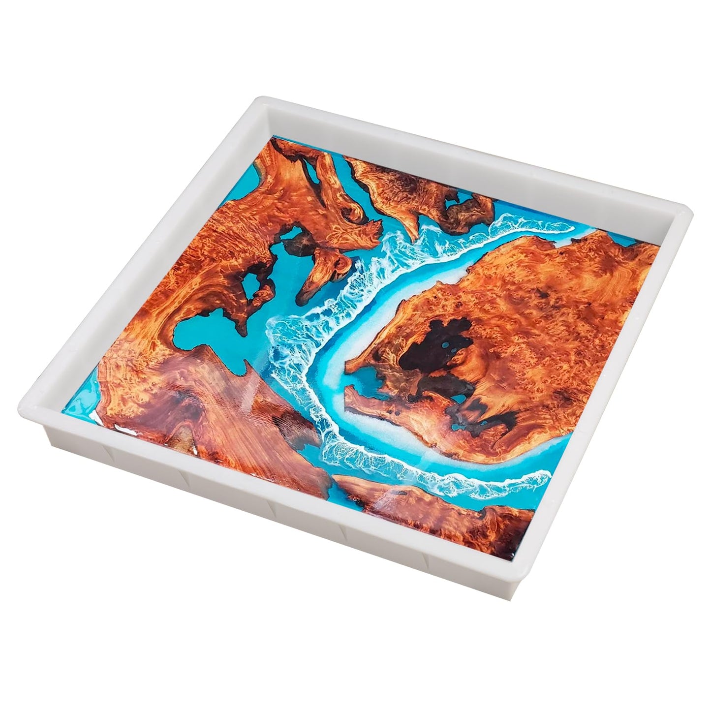 Kalinta Epoxy Mold with Divider Adjustable- 23.5x23.5x3in No-Seal Resin Mold Integrated Clamping System - Perfect for Beginners & Experienced Artists Alike - Ideal for Creative Resin Art Projects
