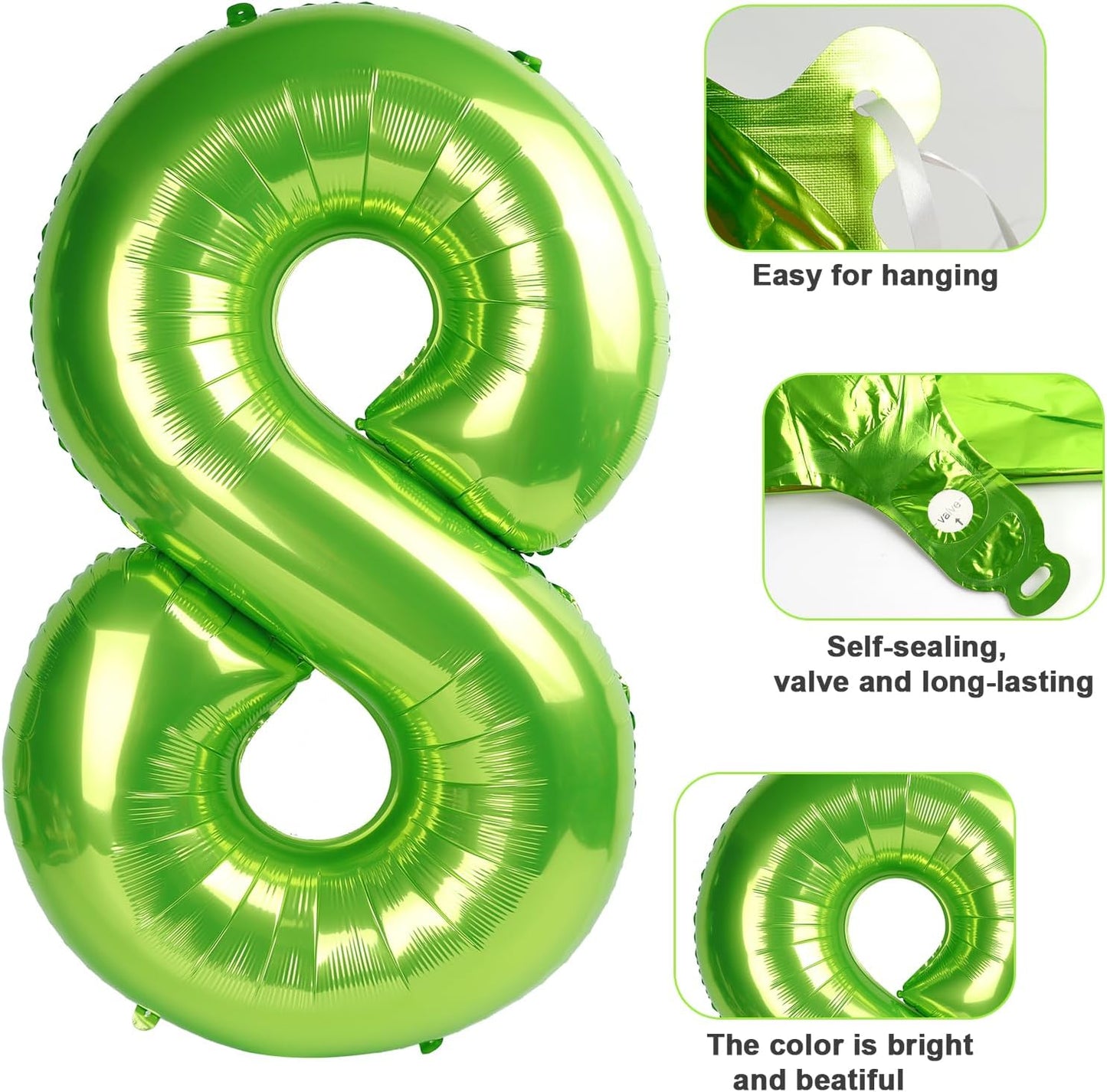 Number 6 Balloon by [Brand Name] - 40 Inch Light Green Birthday Decoration for Boys & Girls