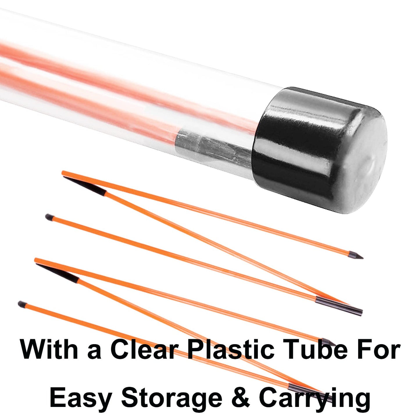 Eshan Golf Alignment Sticks 2 Pack Swing Training Aid Equipment Collapsible Trainer Practice Rods Posture Corrector in Handy Storage Tube Case for Men Women Golfer Swinging (Orange)