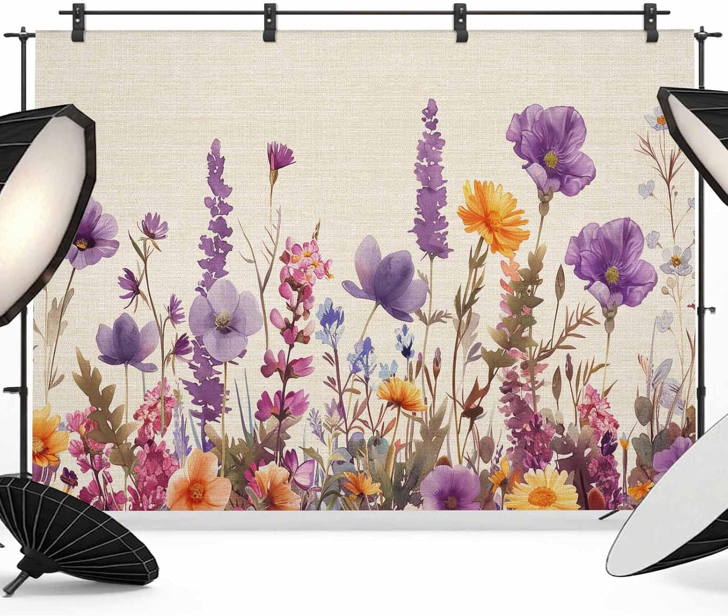 Vyrn Klynt Country Decor,8x6ft Flower Purple Lavender Plant Photography Backdrop for Portrait Photo,Photoshoot