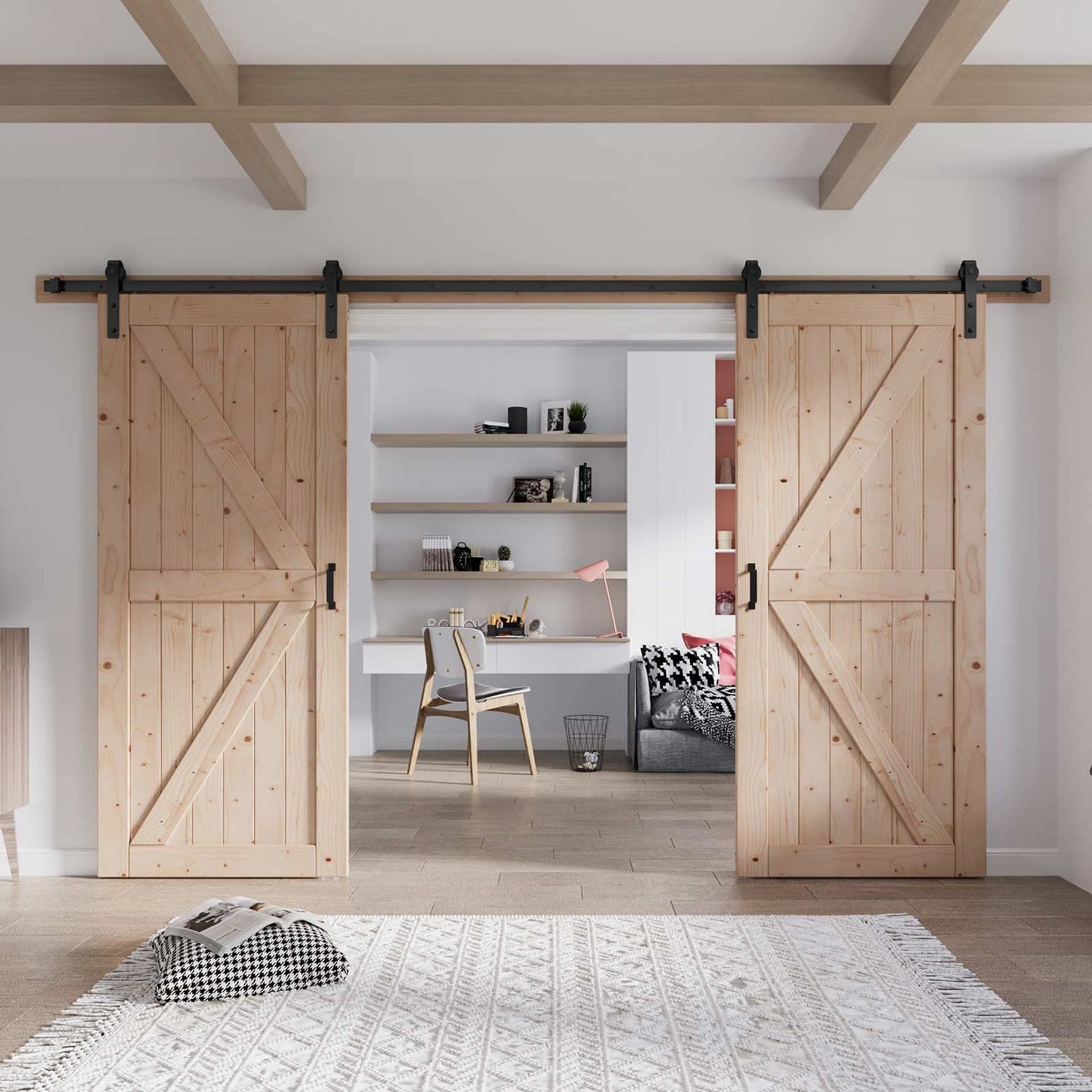 Fredbeck 34 Double Barn Door with Hardware Included (68 barn Door)