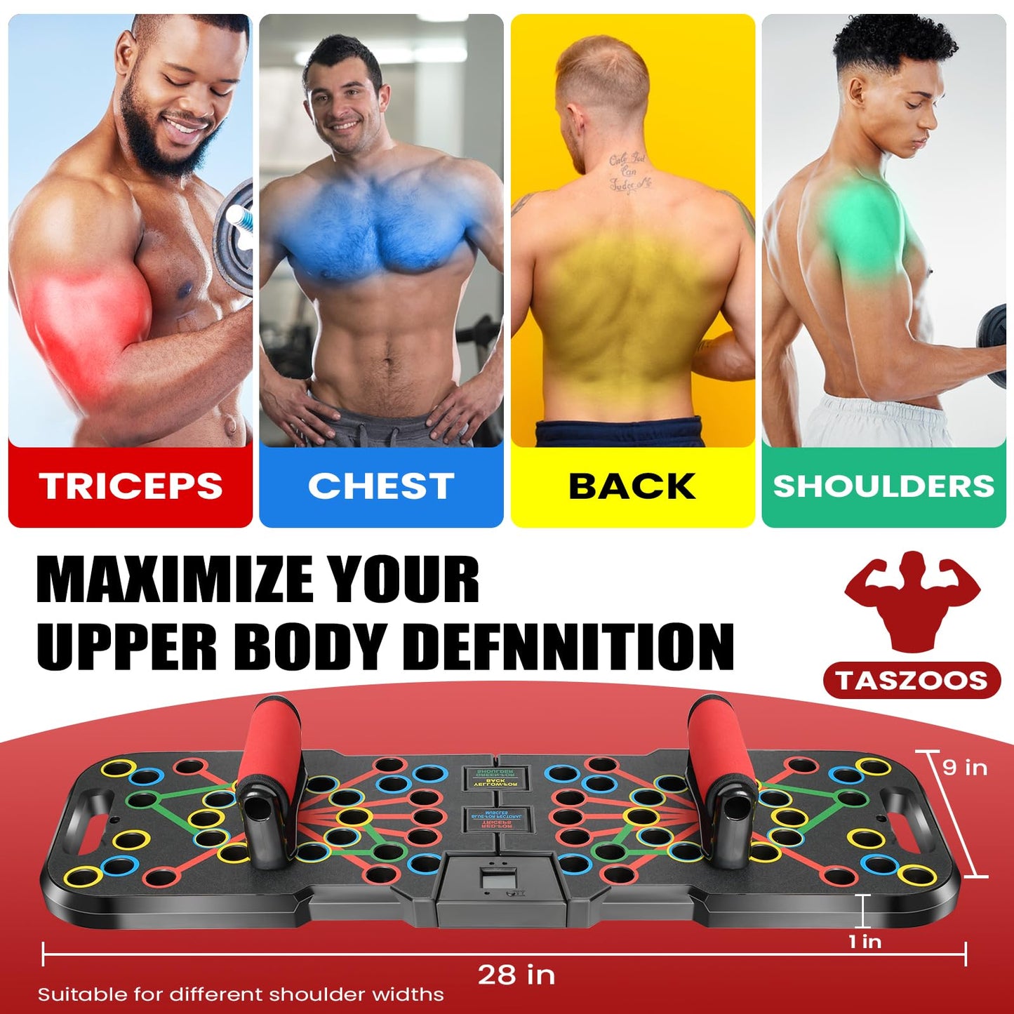 Push Up Board, with Automatic Count & Timer, 41 Push Up Bar, Updated Foam Handles, Portable Home Workout Equipment, Push Up Strength Training Equipment