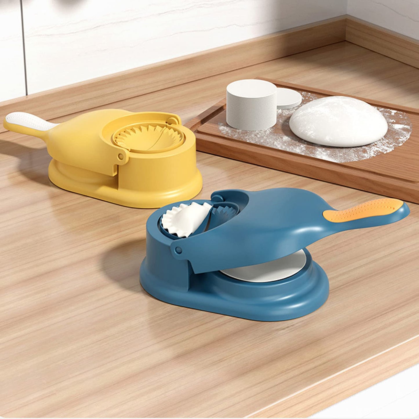 Mrisata 2 in 1 Dumpling Maker, Dumpling Press, Dumpling Maker Machine, Multifunction Dumpling Set, Dumplings Skin Artifact DIY Tool, Manual Dumpling Press Maker, Dumplings Maker Press (B)