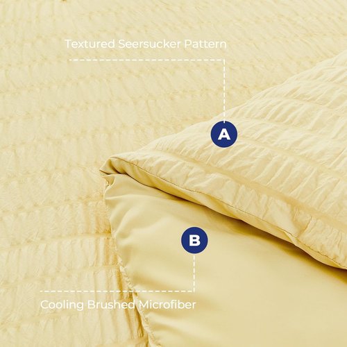 HYMOKEGE King Size Comforter Set - Luxury 7-Piece Bedding Set with Seersucker Design | All-Season Comfort