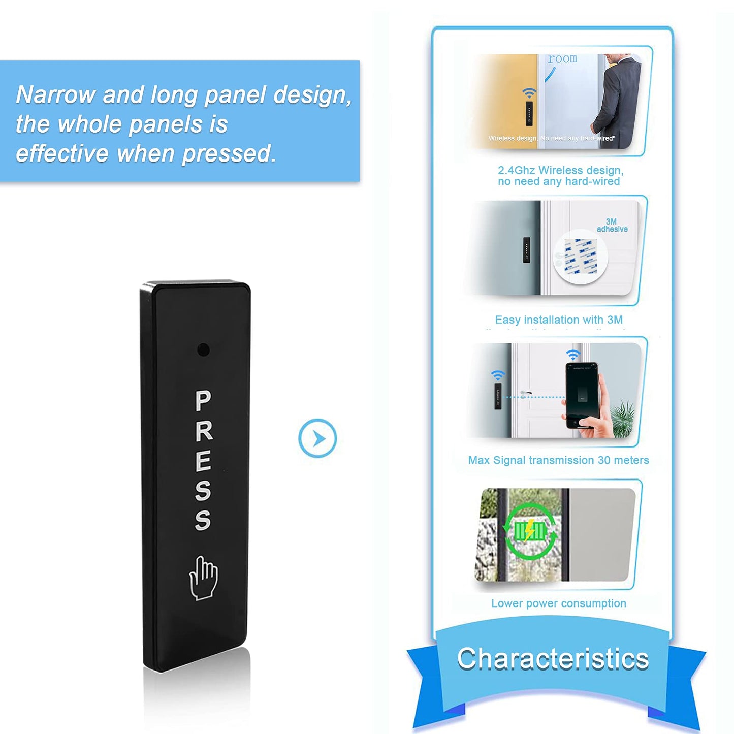 Olideauto Smart WiFi APP Control Automatic Door Opener,WiFi Built in Receiver Olide-510FW,Compatible for Alexa,Google Assistant Voice Control Auto Door with Wireless Push Panels