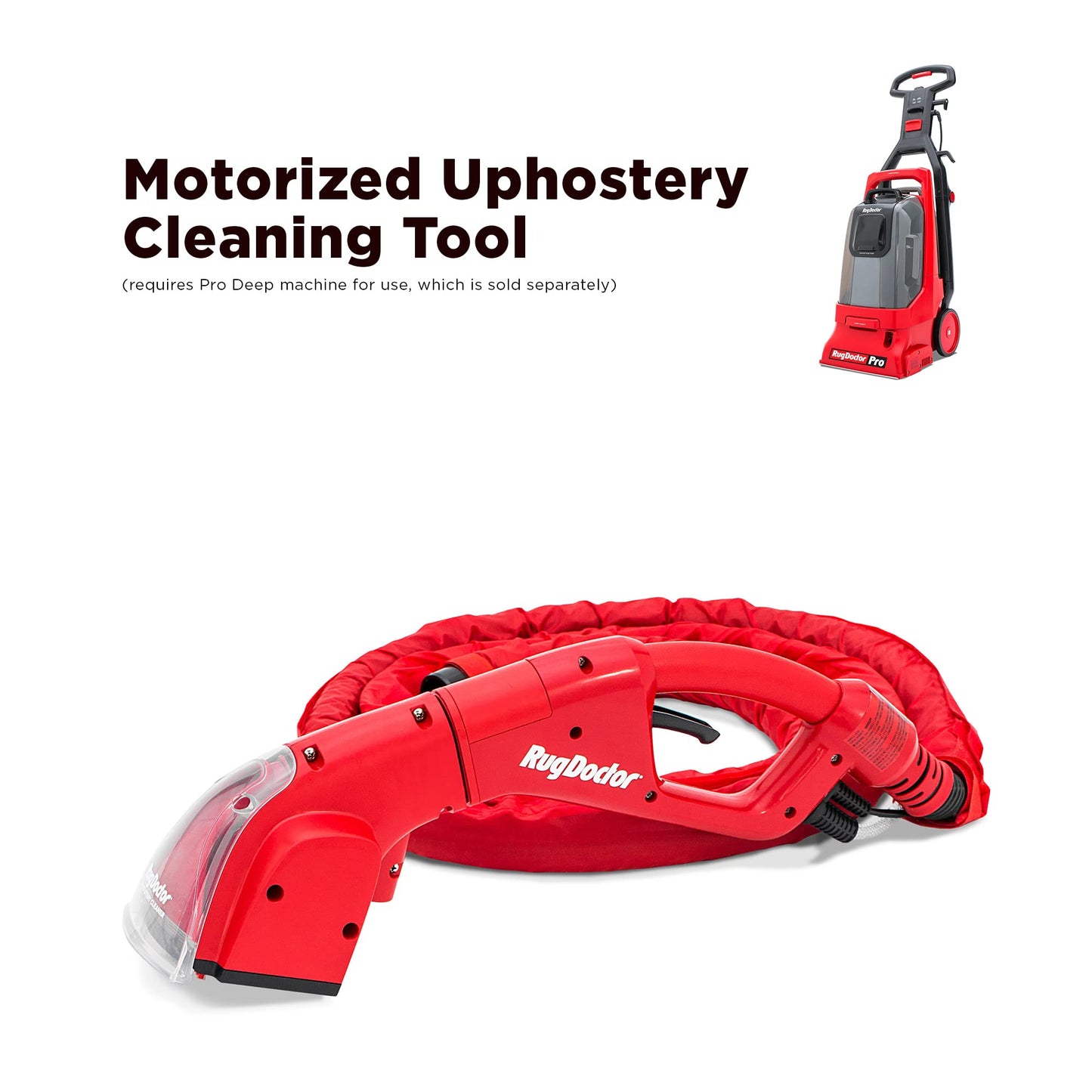 Rug Doctor Pro Motorized Upholstery Tool Attachment For Pro Deep Commercial Carpet Cleaning Machine – Dual Action Motorized Brush with Strong Suction Removes Stains, Soils & Lingering Odors